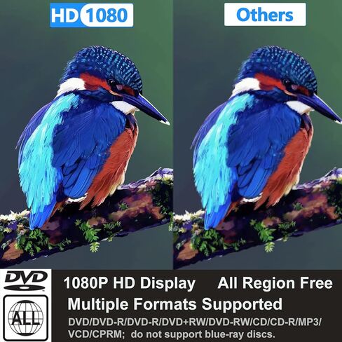 مشغل DVD ، HDMI region free DVD Free for Smart TV ، upscaling 1080 بكسل ، إدخال USB ، كابل الإخراج HDMI/RCA ، ذاكرة نقطة التوقف ، PAL/NTSC المدمجة ، مشغلات الأقراص المضغوطة للمنزل in Saudi Arabia