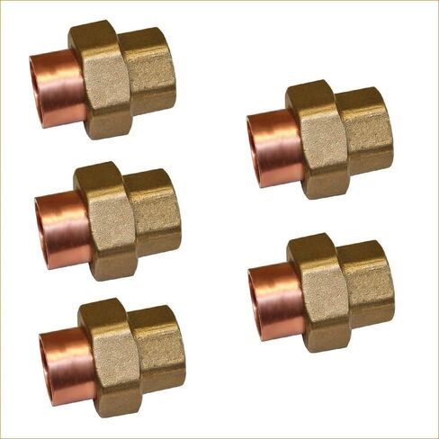 EZ-FLUID Plumbing 1" C X C Copper Union, Copper Union CxC Solder Sweat Straight Connection,Lead-Free Brass & Copper (1Pack) in Saudi Arabia