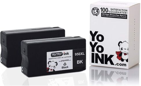 خرطوشة حبر بديلة معاد تصنيعها من YoYoInk لجهاز HP 950XL 951XL 950 951 XL (1 أسود، 1 سماوي، 1 أرجواني، 1 أصفر، 4 عبوات) in Kuwait