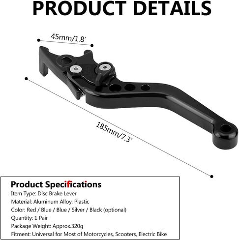 Keenso Double Disc Brake Lever, Motorcycle Modification Universal Fitment, CNC Aluminum Alloy Adjustable Design, Lightweight, for Motorcycles Scooters Electric Bikes in Saudi Arabia
