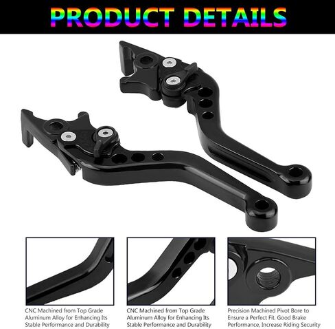 Keenso Double Disc Brake Lever, Motorcycle Modification Universal Fitment, CNC Aluminum Alloy Adjustable Design, Lightweight, for Motorcycles Scooters Electric Bikes in Saudi Arabia