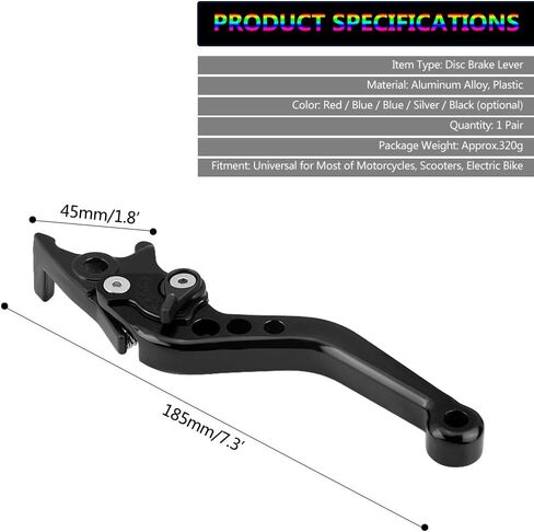 Keenso Double Disc Brake Lever, Motorcycle Modification Universal Fitment, CNC Aluminum Alloy Adjustable Design, Lightweight, for Motorcycles Scooters Electric Bikes in Saudi Arabia