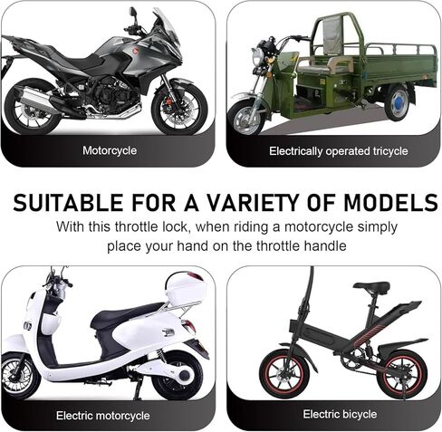 Universal Motorcycle Throttle Lock, Moped Cruise Control Throttle Clamp, ID 1.18-1.57" Adjustable Cruise Control Assist, for Most Motorcycles,E-Bikes,Scooters (Black) in Kuwait