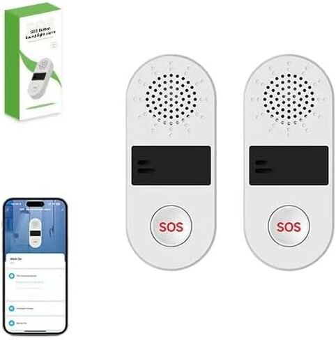Tuya WiFi SOS Wireless Caregiver Alert Call Button Strobe Siren Remote Alarm 130DB Sound & Light Security Alarm for Alexa, Google Assistant (2.4G WiFi) (1) in Saudi Arabia