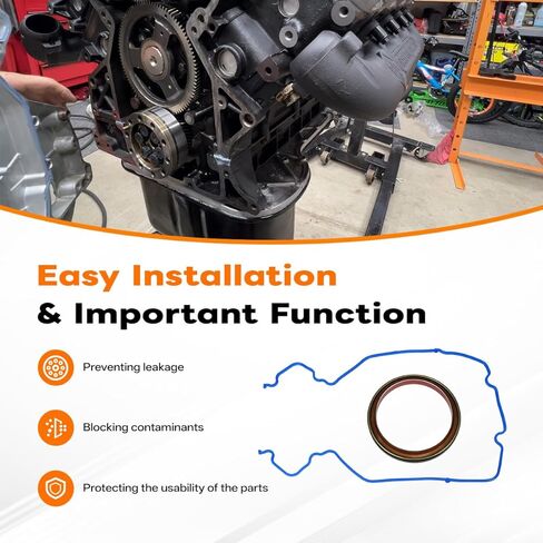 BS 40700 Engine Crankshaft Seal Kit Compatible with 2003-2010 Ford E-350/E-450/Excursion/F-250/F-350/F-450/F-550 Super Duty, Rear Main Seal Replaces OEM # BS40700, JV1684 in Kuwait