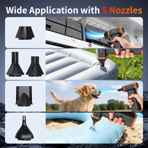 Compressed-air-Duster-Mini-Jet-Blower-Keyboard Cleaner-air Blower 300000 RPM -10000mAH-Replace can of air-car air dusters-Electric pc Duster-Turbo Fan-Cordless Cleaning Kits (Black) in Kuwait