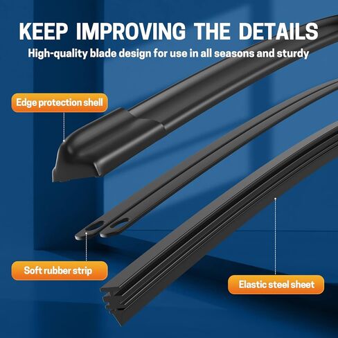 MIKKUPPA 26"+23" Windshield Wipers Blades Replacement for 2007-2021 Toyota Tundra, 2008-2022 Toyota Sequoia, Pinch Tab All Season Wiper Blades(Pack of 2) in Saudi Arabia
