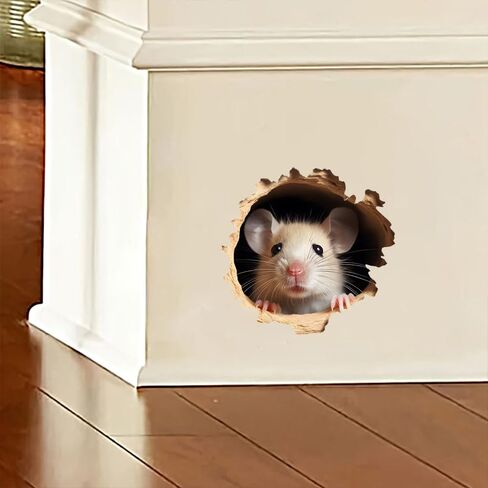 3D Mouse Wall Decal Sticker, 2 Pack Waterproof Removable Vinyl Stickers for Laptops, Cars, Wall, Furniture, Bedroom Decoration LB-0022 in Kuwait