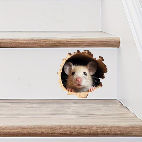 3D Mouse Wall Decal Sticker, 2 Pack Waterproof Removable Vinyl Stickers for Laptops, Cars, Wall, Furniture, Bedroom Decoration LB-0022 in Kuwait