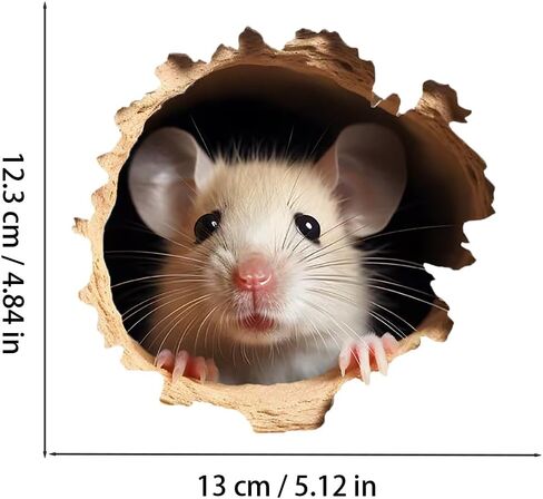 3D Mouse Wall Decal Sticker, 2 Pack Waterproof Removable Vinyl Stickers for Laptops, Cars, Wall, Furniture, Bedroom Decoration LB-0022 in Kuwait