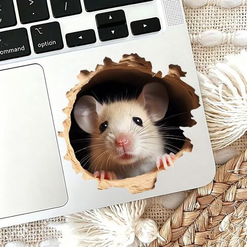 3D Mouse Wall Decal Sticker, 2 Pack Waterproof Removable Vinyl Stickers for Laptops, Cars, Wall, Furniture, Bedroom Decoration LB-0022 in Kuwait