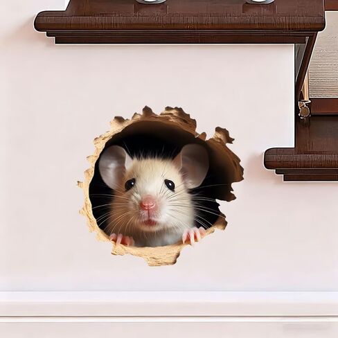 3D Mouse Wall Decal Sticker, 2 Pack Waterproof Removable Vinyl Stickers for Laptops, Cars, Wall, Furniture, Bedroom Decoration LB-0022 in Kuwait