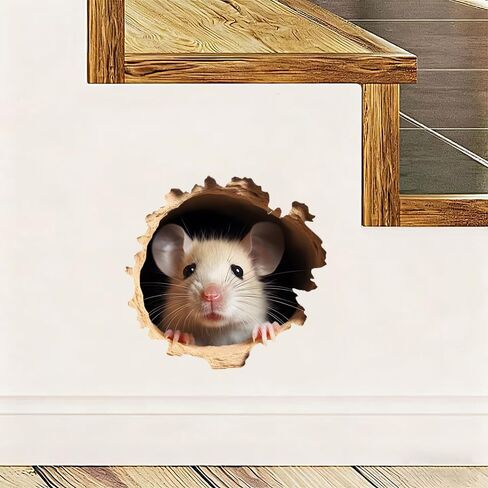 3D Mouse Wall Decal Sticker, 2 Pack Waterproof Removable Vinyl Stickers for Laptops, Cars, Wall, Furniture, Bedroom Decoration LB-0022 in Kuwait