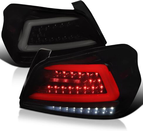 SPEC-D TUNING Black LED Tail Lights w/White Sequential LED Tube Compatible with 2015-2021 Subaru WRX/WRX STI Left + Right Pair Assembly in Kuwait