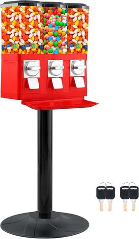 Vending Machines for Business Gumball Machine with Stand Candy Vending Machines Triple Pod Standing Dispenser for Commercial Use to Dispense Gumballs Candies Using Quarter with Removable Canisters in Kuwait