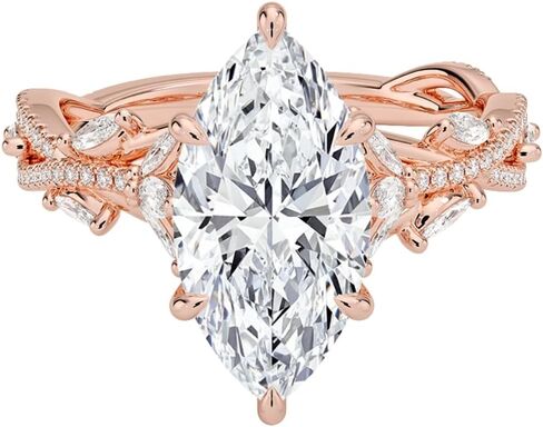1-5 CT Marquise Nature Inspired Moissanite Engagement Ring For Women 10K 14K 18K Solid Gold & 925 Sterling Silver Eternal Bloom Collection Moissanite Ring Perfect for Proposals in Kuwait