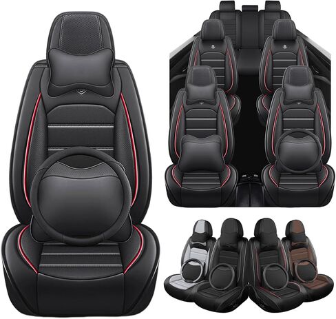 Seat Covers Custom Fit for Honda Odyssey 2000-2026, 7 Seat, Compatible Airbag Non-Slip Waterproof Leather Seat Cover, Luxury Interior Car Seat Covers Full Set, Black Gray in Saudi Arabia