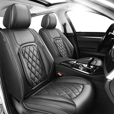 أغطية مقاعد السيارة الجلدية الفاخرة من Fit Elantra متوافقة مع Hyundai Elantra 2017-2025 2026، مسامية، مقاومة للتآكل، متوافقة مع الوسائد الهوائية، حماية من جميع الأحوال الجوية وتغطية كاملة، مجموعة كاملة باللون الأسود in Kuwait
