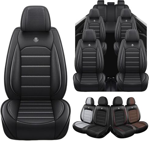 Seat Covers Custom Fit for Honda Odyssey 2000-2026, 7 Seat, Compatible Airbag Non-Slip Waterproof Leather Seat Cover, Luxury Interior Car Seat Covers Full Set, Black Gray in Saudi Arabia