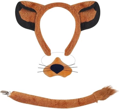 Kirei Sui 3-Piece Lion King Costume Animal Ears Headband Halloween Dress Up Accessories Cosplay for Adults in Saudi Arabia