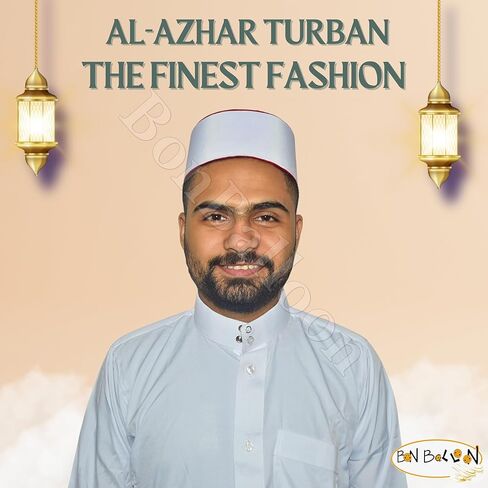 bonballoon Egyptian Cap Hat Imam Turban Sheikh Shaykh Azhar Alazhar Islamic Prayer Muslim Islam Mens Egypt Eid Kufi Koofi Kofi Top Topi Design Fabric Head Men Headwear Worship, See Pictures in Saudi Arabia