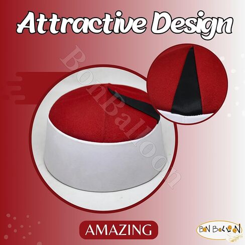bonballoon Egyptian Cap Hat Imam Turban Sheikh Shaykh Azhar Alazhar Islamic Prayer Muslim Islam Mens Egypt Eid Kufi Koofi Kofi Top Topi Design Fabric Head Men Headwear Worship, See Pictures in Saudi Arabia