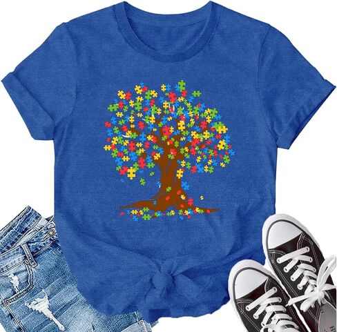 LBP Autism Awareness Shirt for Women Mental Health T-Shirt Be Kind Autism Tee Inspirational Tops in Kuwait