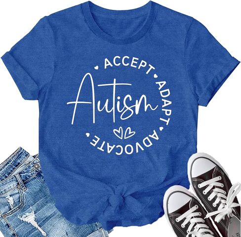 LBP Autism Awareness Shirt for Women Mental Health T-Shirt Be Kind Autism Tee Inspirational Tops in Saudi Arabia