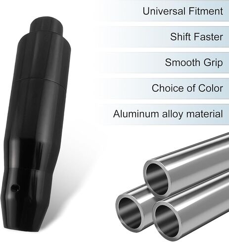 Car Automatic Shift Lever, 1.37" x 5.7" Aluminum Alloy Push Type Shifting Lever with 3 Adapter, Easy Grip Gear Shift Knob, Modified Decor Accessories for Automatic Transmission Cars (Black) in Kuwait