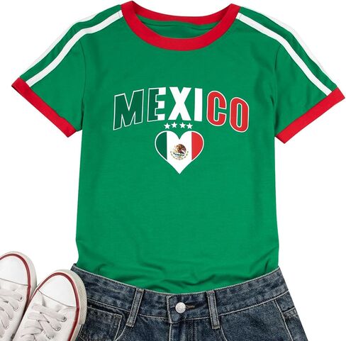 Women's Graphic Baby Tees Vintage Mexico Jersey Shirt Y2K USA Crop Top Brazil T-Shirt 2000s Summer Short Sleeve Outfit in Saudi Arabia