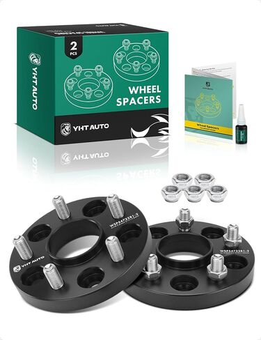 YHTAUTO 5x120 Hub Centric Wheel Spacers 20 mm Compatible with Chevrolet, GMC, Cadillac & Pontiac Models, Lacrosse, Malibu, Terrain, w/ M14x1.5 & 12.9 Grade Studs, 66.9 mm Hub Bore 5 Lug 4PCS Black in Kuwait
