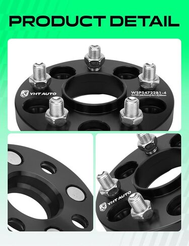 YHTAUTO 5x120 Hub Centric Wheel Spacers 20 mm Compatible with Chevrolet, GMC, Cadillac & Pontiac Models, Lacrosse, Malibu, Terrain, w/ M14x1.5 & 12.9 Grade Studs, 66.9 mm Hub Bore 5 Lug 4PCS Black in Saudi Arabia
