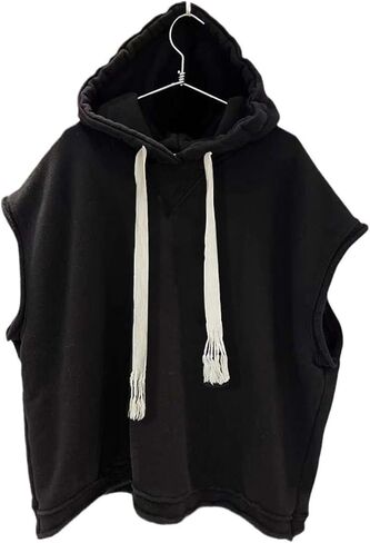 Hooded Sleeveless T-Shirt Men's Solid Color Summer Versatile Vest Casual Loose in Saudi Arabia