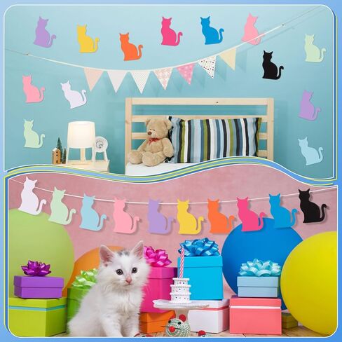 MixTeach 200 Pcs Paper Cat Cutouts Assorted Color Cat Shape Cut-Outs Colorful Cat Die Cut Classroom Decorations for DIY Craft Art Project Scrapbooking Home School Bulletin Board Decor Birthday Party in Saudi Arabia