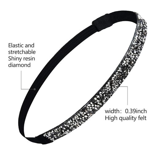 Syhood 6 Pieces Sparkly Elastic Headbands for Women Glitter Non-slip Felt Headband Rhinestone Women's Fabric Headband Hairband for Christmas Sports and Yoga Gift in Saudi Arabia
