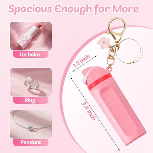 8 Pack Mini Tumbler Keychain Compatible with Owala Water Bottle, Mini Cup Keychain Chapstick Lip Balm Holder for Women Girls in Kuwait