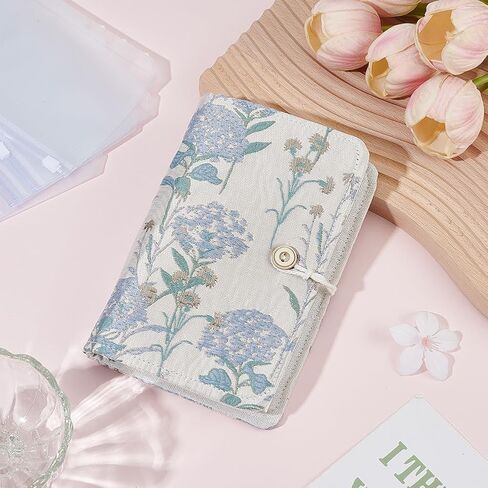 WEBEEDY A6 Binder Flower Embroidery Notebook Refillable Journal Gifts for Women, 6-Ring Floral Embroidered Pocket Binders Notebook Organizer Blank with Zipper Pocket for Women Office Supplies (5"x7", Unlined) in Saudi Arabia