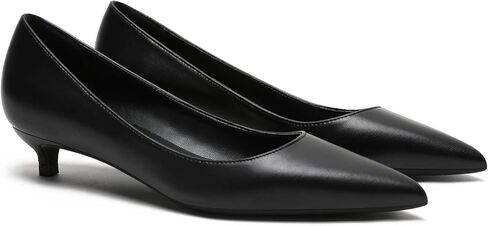 MOOMMO Low Kitten Heel Pumps for Women Pointed Toe Satin Dress Shoes Slip On 1 Inch Low Heel Work Pumps Chic Basic Casual Office Evening Party Bridal Pump Shoes 4-13 M US in Saudi Arabia