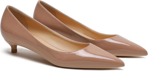 MOOMMO Low Kitten Heel Pumps for Women Pointed Toe Satin Dress Shoes Slip On 1 Inch Low Heel Work Pumps Chic Basic Casual Office Evening Party Bridal Pump Shoes 4-13 M US in Saudi Arabia