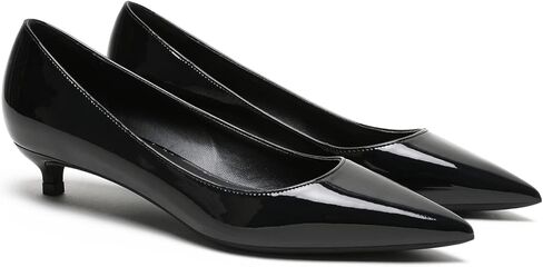 MOOMMO Low Kitten Heel Pumps for Women Pointed Toe Satin Dress Shoes Slip On 1 Inch Low Heel Work Pumps Chic Basic Casual Office Evening Party Bridal Pump Shoes 4-13 M US in Saudi Arabia