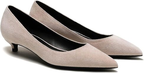 MOOMMO Low Kitten Heel Pumps for Women Pointed Toe Satin Dress Shoes Slip On 1 Inch Low Heel Work Pumps Chic Basic Casual Office Evening Party Bridal Pump Shoes 4-13 M US in Saudi Arabia