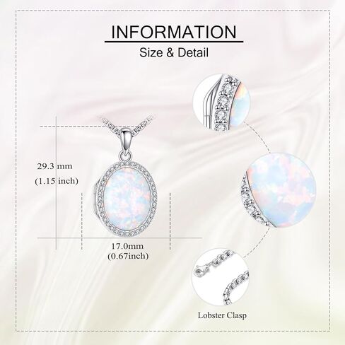 Locket Necklace Sterling Silver Turquoise/Opal/Moss Agate/Moonstone/Black Onyx/Lapis Lazuli/Blue Opal/Malachite Locket Photo Necklace Turquoise Jewelry Memorial Gifts for Women Mom Wife in Saudi Arabia