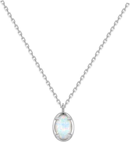 قلادات أوبال للنساء داينتي 18 قيراط مطلية بالذهب البيضاوي الأبيض أوبال قلادة قلادة هيبوالرجينيك الطبيعية بسيطة أوبال مجوهرات هدية عيد ميلاد للأم in Kuwait