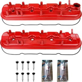 MITZONE Engine Valve Covers kit compatible with LS9 Corvette ZR1 LSA Camaro ZL1 Cadillac CTS-V Red 6.2L
