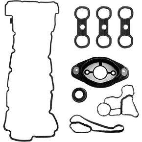 Valve Cover Gasket Set Fit for BMW N52 E60 E82 E88 E90 E91 E92 E93 X3 X5 Z4 3.0L, Engine Oil Filter Cooler Adapter Housing Gasket, Camshaft Adjuster Eccentric Shaft Actuator Seal for 11127552280