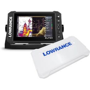 Lowrance Elite FS Fish Finder with Active Imaging 3-in-1 Transducer, Preloaded C-MAP Contour+ Charts and Protective Cover Bundle