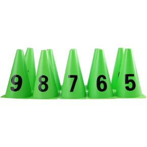 Wosune Field Cone Markers, 10pcs Training Cone Number 0-9 Football Barriers Marker with Carry Bag, Suitable for Training, Kids, Basketball