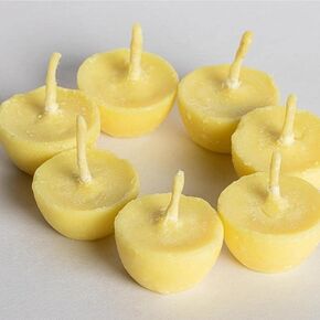 Cow Ghee Diya Wicks | 60min Burning Time | Wax Free Cow ghee Diya for puja | for Prayers in Temple Church Gurudwara | (Cow Ghee Wicks Pack of 25)
