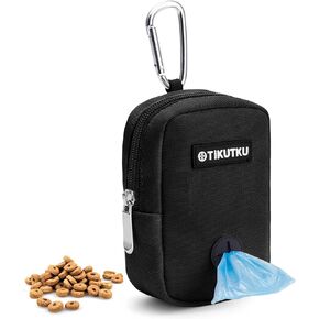 Dog Treat Pouch, Dog Training Treat Pouch, Puppy Training Pouch with Shoulder Strap Buckle, Portable Dog Treat Bag,Hand Free Treat Pouch, for Outdoor Dog Walking/Pet Dog Training (black)