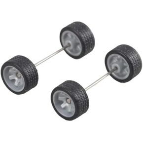 Sliver Wheels Rims Tires Set Alloy 1:64 Wheels,Scale Alloy Wheels Rubber Tires,Model Alloy and Accessories Tires Wheel Rubber，Wheels and Tires